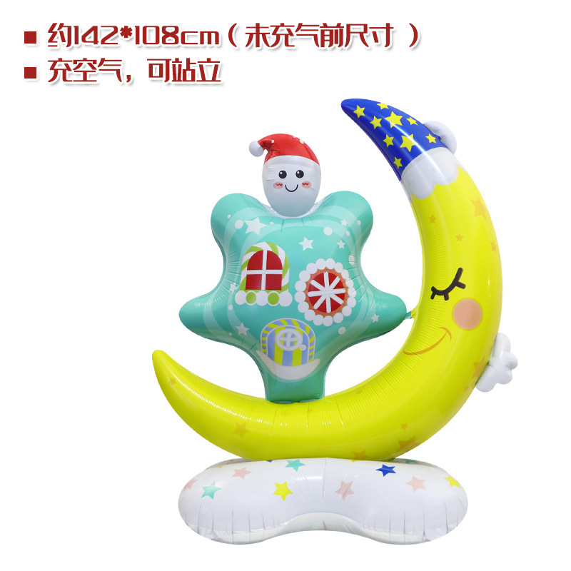 Ventana de Navidad accesorios de decoración de juguete globo 4D de pie de Navidad Viejo hombre Reno árbol de Navidad Super gran globo