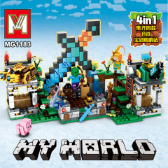 Minecraft Sword Outpost ミニフィギュア MC ゲーム ミニワールド レゴ HIM 子供用組み立ておもちゃと互換性あり