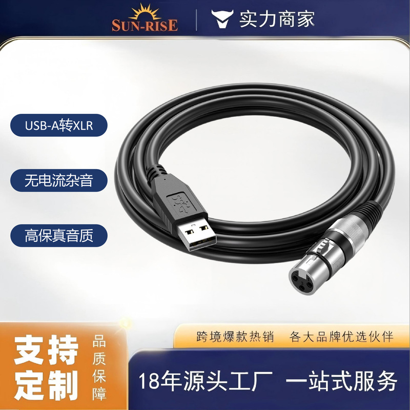 Usb-A to Xlr Female Audio Cable Xlr Microphone Connection Cable for Live Streaming, Karaoke, and Recording Studio Use