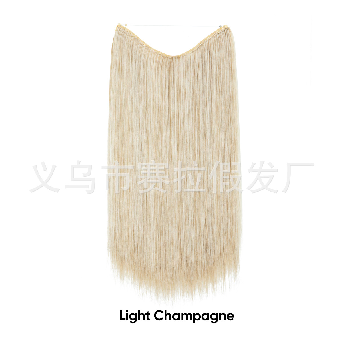 Extensión de Cabello Invisible Largo de Fibra de Alta Temperatura, Ajustable y Sin Costuras