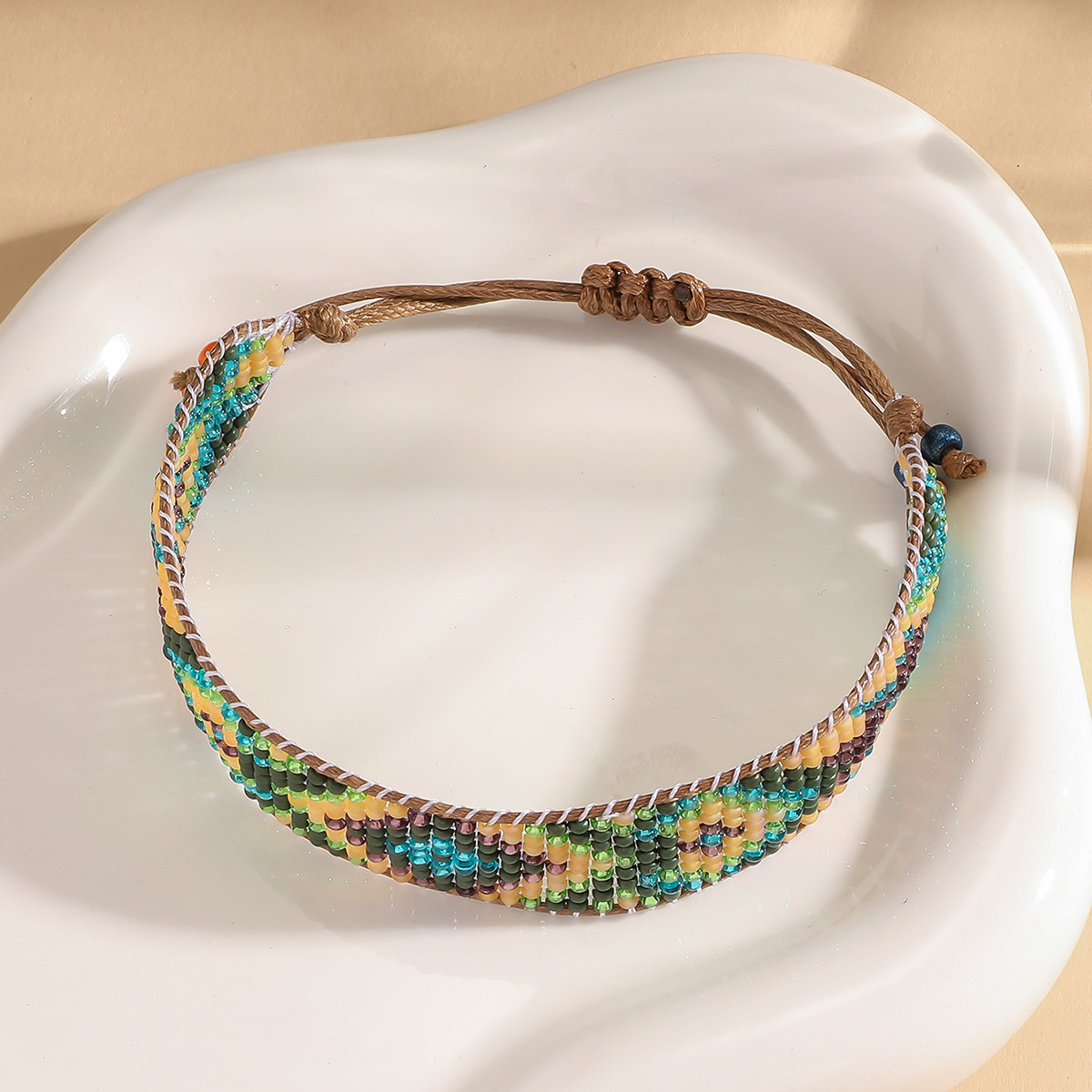 9g Weight Slider Clasp Closure Clasp Closure Type Bracelets Classification cord Chain Material Beaded Chain Chain Type 1 Piece Quantity Daily Occasion Seed Bead, cord Material Rhombus Pattern All Seasons Season Unisex Gender Knitting Design Ethnic Style Style Ethnic Style Rhombus Seed Bead Cord Beaded Chain Slider Clasp Closure String Bracelets Wholesale 7