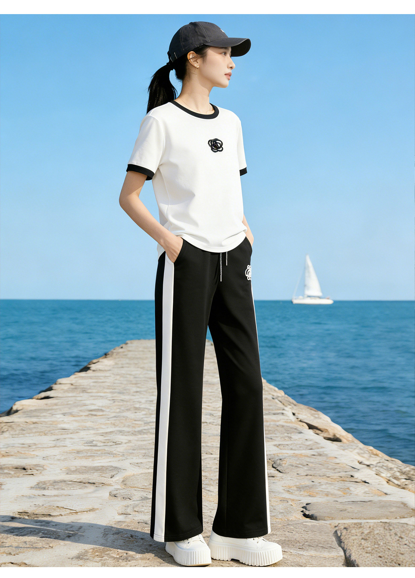 Women's Clothing Camellia Themed Petite Women's Two Piece Set Slimming Sporty Casual Summer Outfit Inspired Sophisticated_ecoleips.com