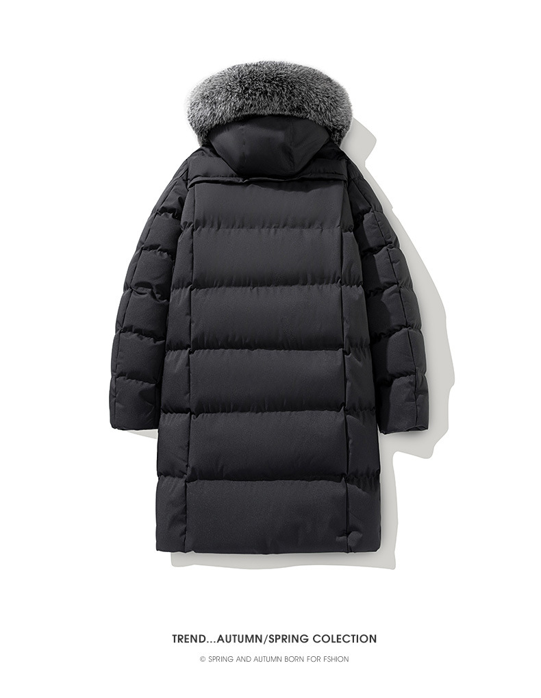 Large Size Men's Jacket Hooded Cotton-padded Jacket Medium And Long Cotton-padded Jacket Thickened And Warm Large Fur Collar Cotton-padded Jacket_viptrois.com
