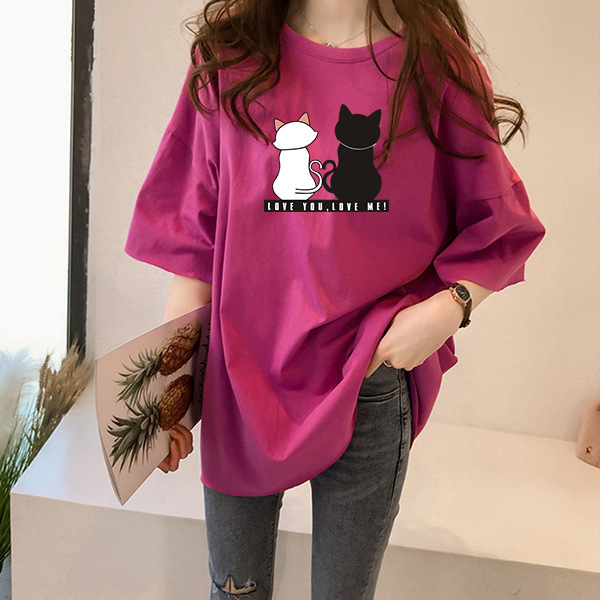 2025 Internet Celebrity Popular Summer Women's T-Shirt New Top Summer Fashion Trendy Short-Sleeved Versatile Loose Mid-Length Style