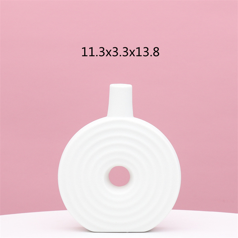 Nordic ins jarrón secado al aire creativo escritorio pequeña flor titular decoración sala de estar mesa de café Luz de lujo de cerámica decoración del hogar