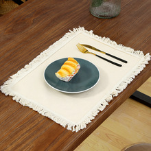跨境北歐純色棉麻餐墊家居布藝餐桌墊防燙隔熱西餐杯墊碗墊批發