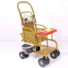 Double -layer rattan music chair back can adjust the black wheel nude car