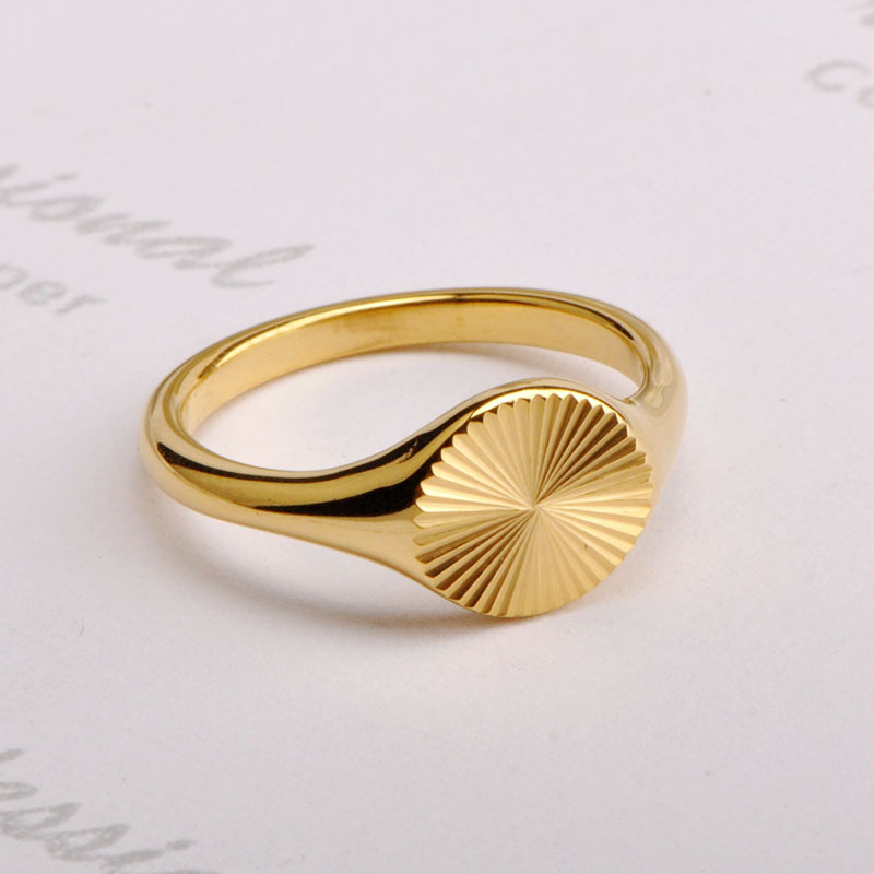 欧美INS可叠放的阳光戒指时尚首饰礼品18K金IP电镀高抛光手指戒指