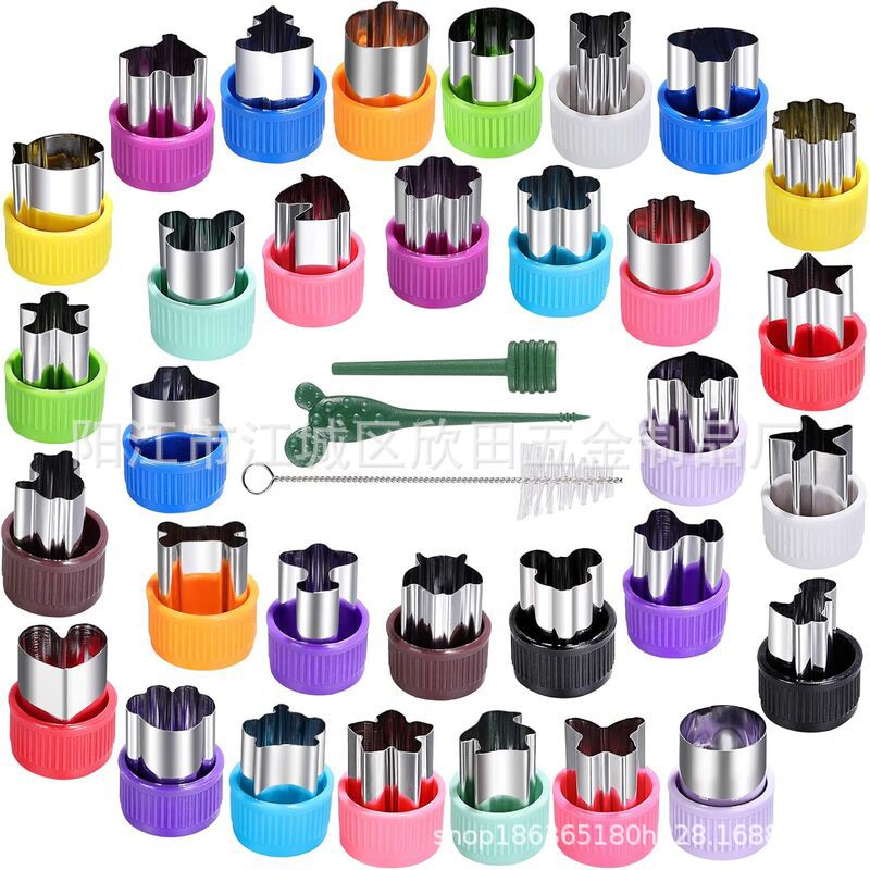 Amazon DIY acero inoxidable frutas molde de relieve de dibujos animados frutas y verduras molde de corte de harina de mariposa molde de alimentos suplementarios