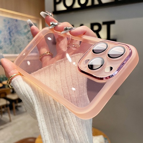 Suitable for Apple 15 transparent glitter mobile phone case, ultra-thin iPhone 14 promax protective case, soft 13 all-inclusive lens