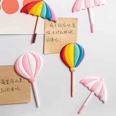Umbrella Balloon Fridge Magnet Creative PVC Bending Magnetic Hook Magnet Message Sticky Note Fixing Clip Home Decor Sticky