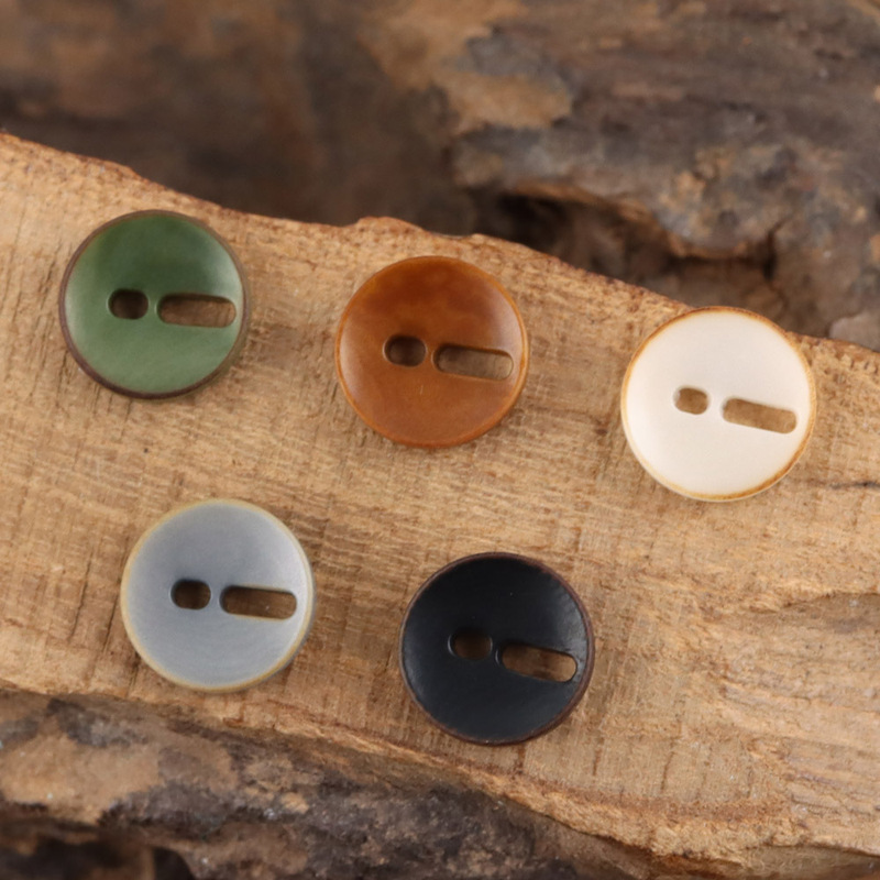 Brown Fire Edge Creative Bowl Natural Fruit Button Spring and Summer Shirt Cotton Linen Cashmere Sweater Sleeveless Top Button