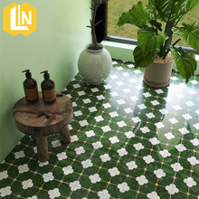 网红厨房花砖卫生间阳台摩洛哥墨绿色防滑地砖花园庭院瓷砖200