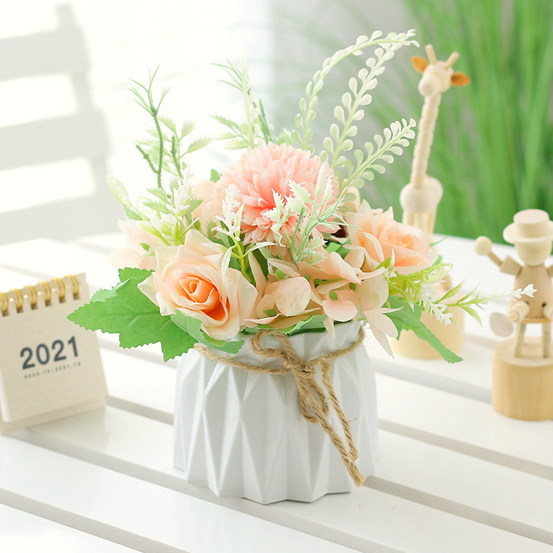 假花装饰小盆栽梳妆台摆设塑料干花束摆件客厅室内插花花艺2025|undefined
