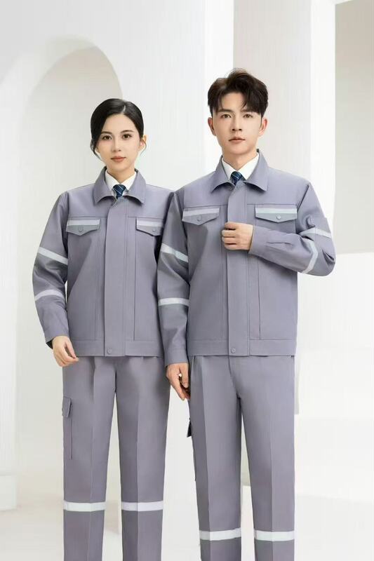 春秋加厚工作服套装劳保服工厂车间反光条安全建筑施工服绣字印字|undefined