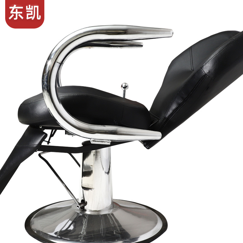 Silla de peluquero y belleza retro que se puede inclinar, silla de peluquero para hombre, silla de celebridades de Internet con paneles de paso, silla elevadora giratoria y ajustable