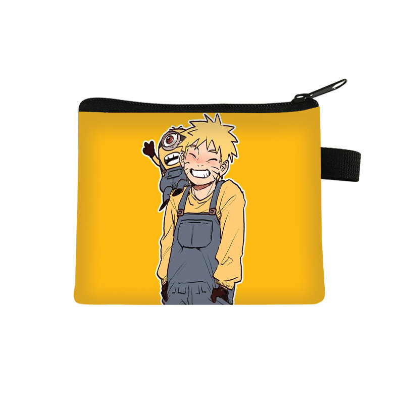 Nuevo Naruto niños monedero estudiante tendencia auricular moda bolsa de almacenamiento tendencia cremallera titular de la tarjeta al por mayor