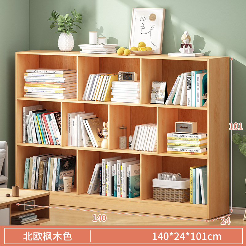 Estantería estante de almacenamiento de piso estantería del hogar multi-capa estante del gabinete de almacenamiento sala de estar simple Plaid gabinete de almacenamiento gabinete