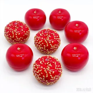 仿真糖葫芦模型假水果4.5CM红苹果3.5冰糖葫芦配件摄影摆件道具