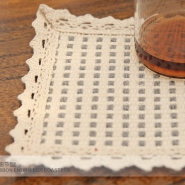 Jin Hao nueva tela de algodón tejido de encaje para platos tapete para platos restaurante creativo tapete posavasos tapete para mesa