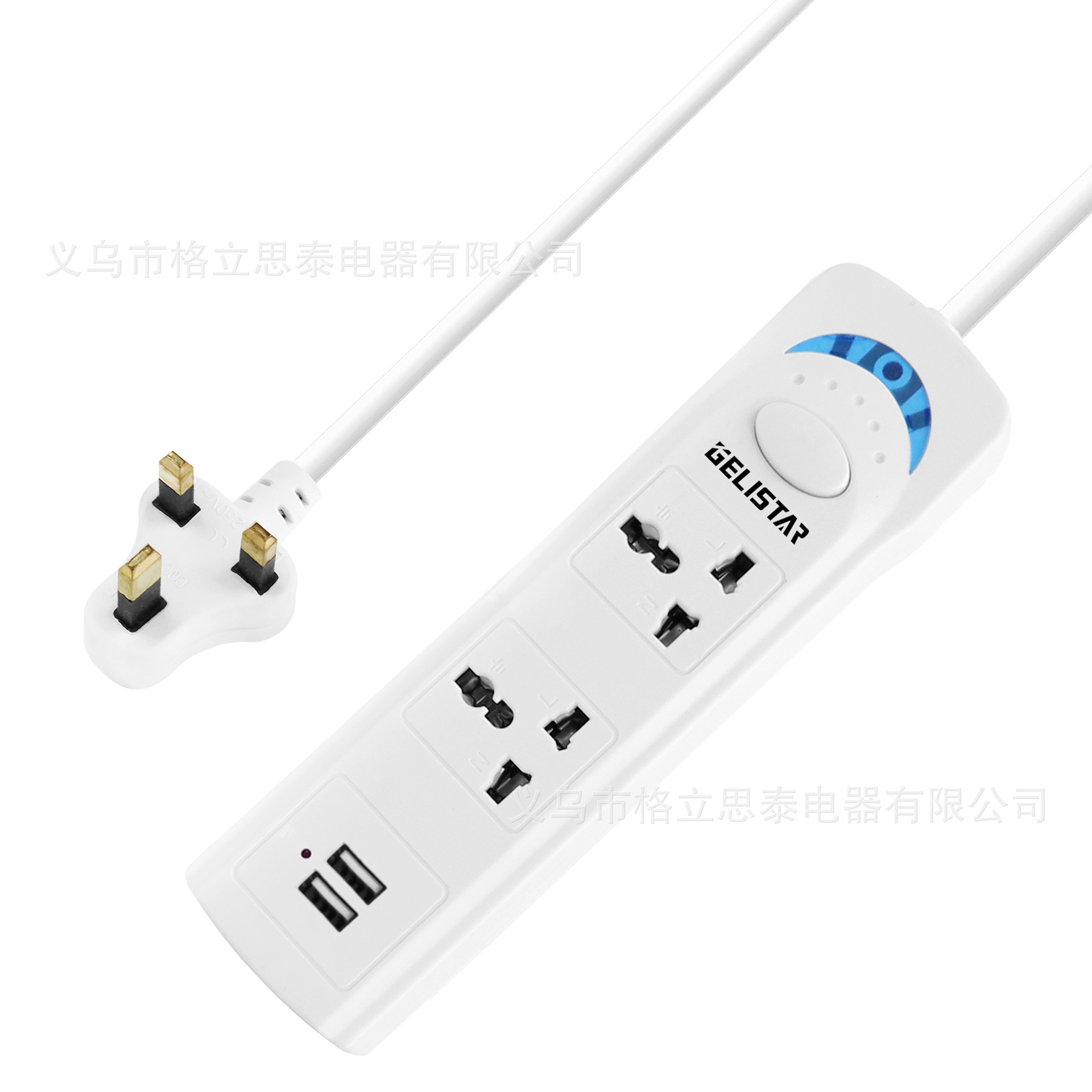 中东热卖款外贸2位2USB排插2米万能孔多功能插座