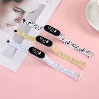 Новый национальный прилив свежий девушка с принтом мультфильм светодиодные электронные часы креативный сенсорный водонепроницаемый спортивный студенческий стол