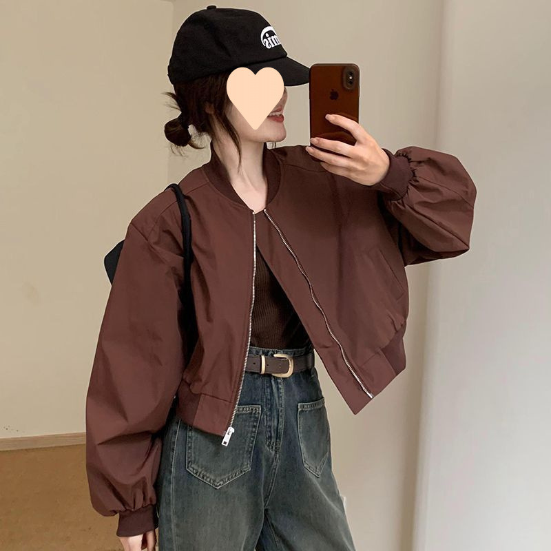 气质时尚小个子棒球服2025秋新款韩版显瘦设计短款百搭上衣外套女|undefined