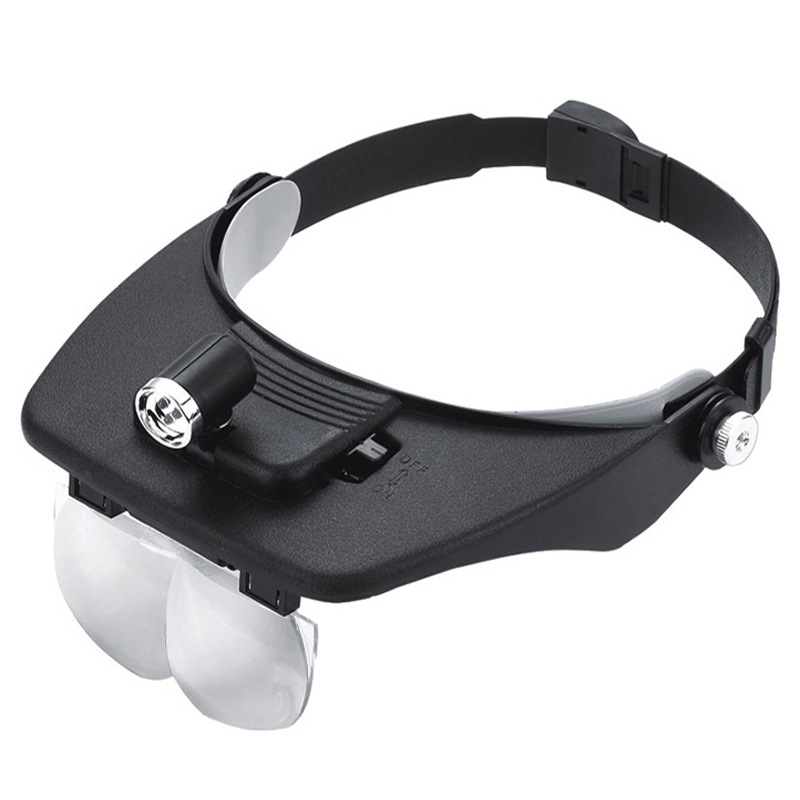 四种倍率镜片可替换头戴式3个LED灯 阅读美容维修多功能放大镜