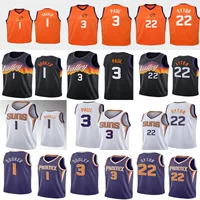 Баскетбольный трикотаж Suns 1 # Букер 3 # Пол 22 # Баскетбольный костюм с вышивкой Suns jersey