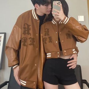 Spring and Autumn American High Street Vintage Men's and Women's Jacket Couple Niche Design Loose Baseball Suit hiphop All-Match Jacket