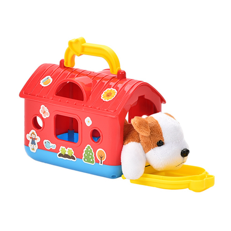 HX221774-plush 강아지 애완 동물 집 (레드 하우스)