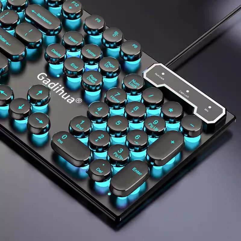 Mechanical Feel Keyboard USB Wired Computer Desktop Laptop for Men and Women Gaming E-Sports Office Use Punk Style