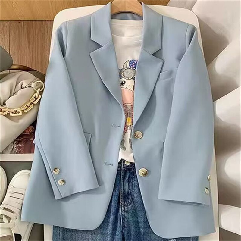 西装女2025年外套百搭新款春秋直筒休闲高级西服时尚韩版宽松气质|undefined