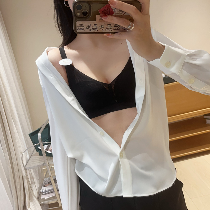 Transmisión en vivo en nombre de la explosión 20214 seda de morera súper suave sin anillo de acero, pecho pequeño, sujetador ajustable de ropa interior