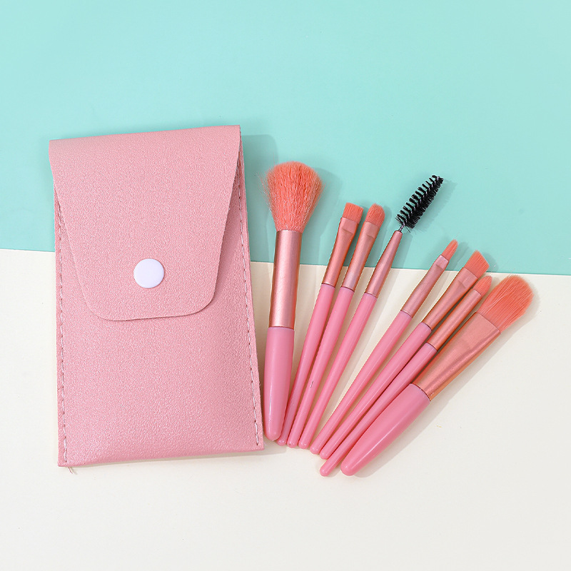 Pincel de maquillaje portátil pequeño 8 juego completo de pinceles de maquillaje cepillo de rubor cepillo de rímel cepillo de detalle bolsa de pinceles de maquillaje herramientas de maquillaje
