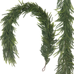 Amazon人工模擬ノーフォークリース、ソフトタッチのクリスマスホームグリーン植物、ドア吊り下げつる装飾