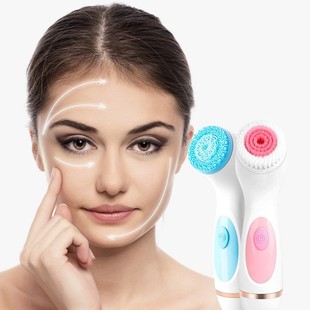 Cross-border new electric facial cleanser household facial brush ultrasonic facial cleanser silicone waterproof cleaning factory direct sales