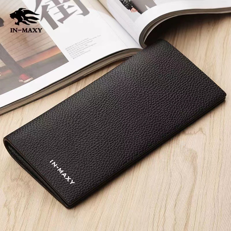Wallet men's long 2023 new ultra-thin wallet with zipper soft wallet trend
