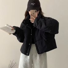 短款羽绒服女2025新款韩版加厚宽松设计感立领小个子面包服冬外套