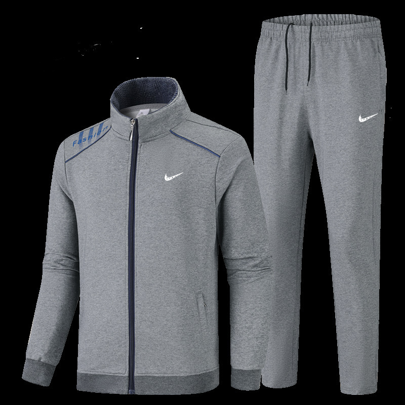 2026 Autumn and Winter New Cardigan Sweatshirt Sports Casual Pants Suit Fleece-Lined Running Fitness Clothing Two-Piece Set for Men 2026 Autumn and Winter New Cardigan Sweatshirt Sports Casual Pants Suit Fleece-Lined Running Fitness Clothing Two-Piece Set for Men