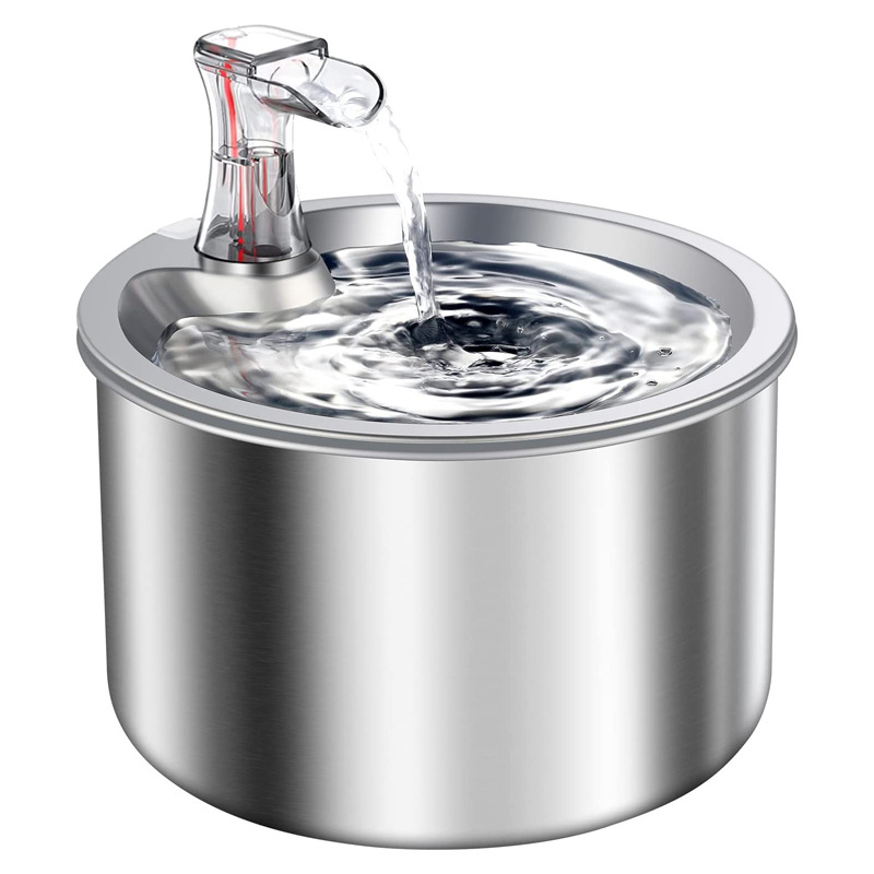 Dispensador de agua para gatos, ciclo automático de acero inoxidable, fuente silenciosa inteligente para perros y gatos, fabricante de suministros para mascotas de alimentación de agua potable