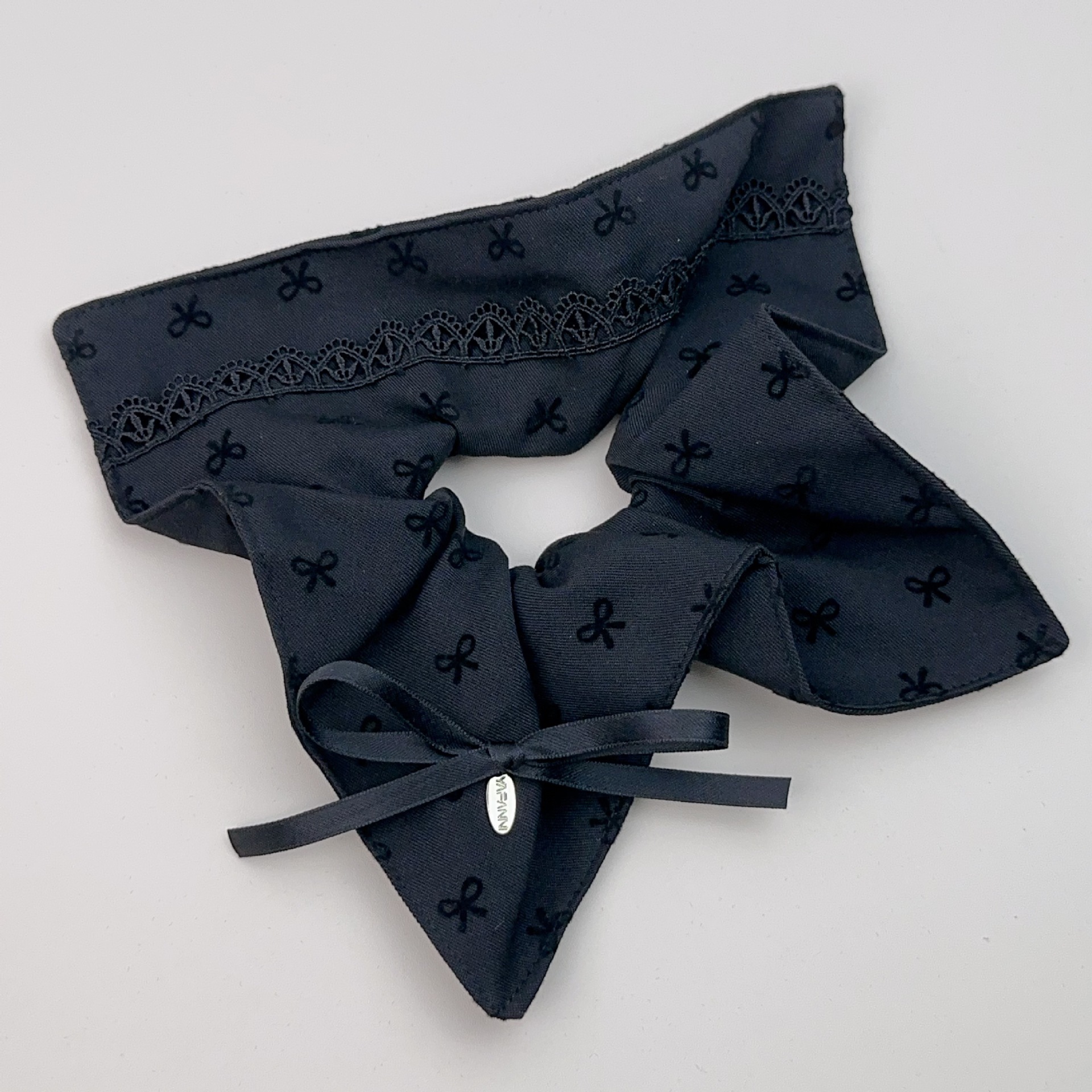 Gri francez gri gri gri fundă pătrată eșarfă intestin gros inel de păr retro high-end material agrafă de păr accesoriu de păr_voghion.com