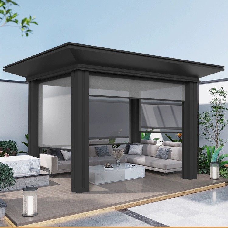 Modern Smart Open Balcony Sun Protection and Heat Insulation Outdoor Courtyard Rain Shelter Electric Windproof Roller Shutter