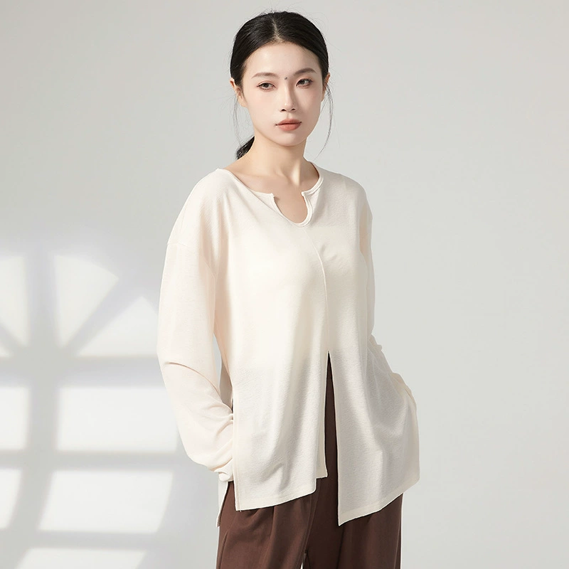 Современная танцевальная одежда для тренировок тела свободная спортивная блузка с длинным рукавом Йога одежда для тела Топ Весна и лето