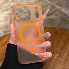 磨砂冰雾磁吸壳iPhone17Promax手机壳适用苹果16Pro透明肤感硬壳