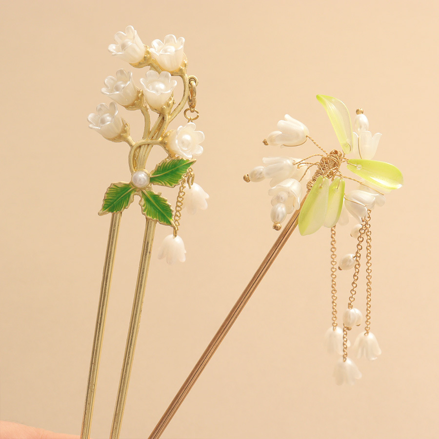 30g Weight Hair Sticks Hair Accessories Type 1 Piece Quantity Tea Party, Street Occasion Imitation Pearl, Alloy Material Flower Pattern All Seasons Season Women's Gender Elegant, Classical Style Elegant Classical Women's Flower Imitation Pearl Alloy Hair Sticks 8
