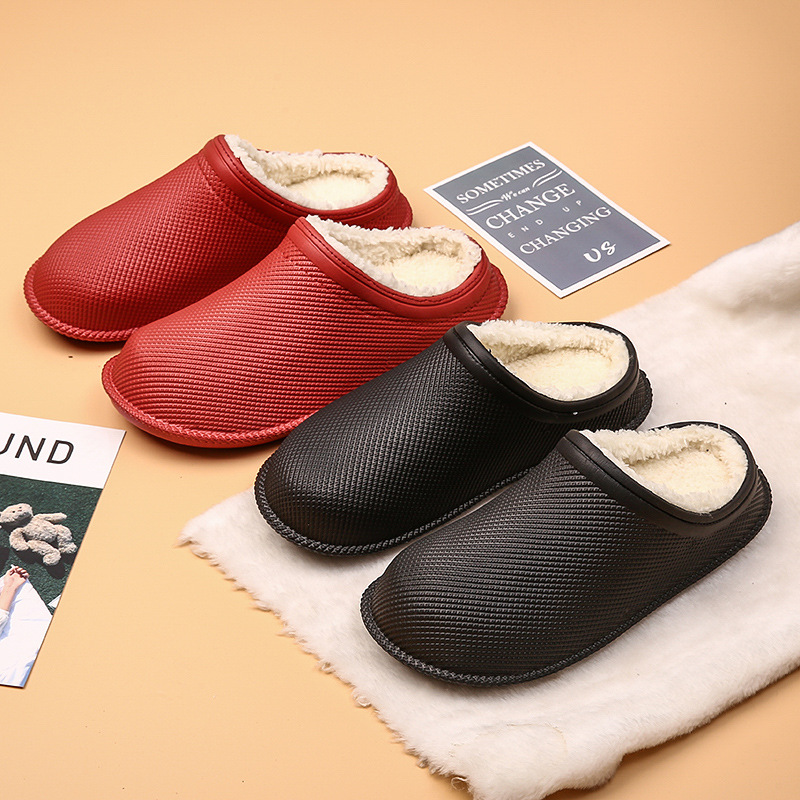 Cotton slippers winter non-slip Home Furnishing The thickness of the bottom waterproof Indoor and outdoor keep warm Cotton-padded shoes Autumn and winter The month slipper