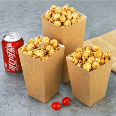 クラフト紙ポップコーン紙箱鶏米花ポテト包装箱使い捨て食品級折り畳み型牛革紙箱