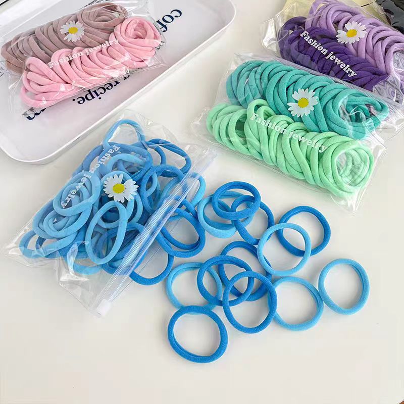 Niños accesorios para el cabello niñas sin costura cabello de alta elasticidad no daña cabello anillo de cabello banda de goma cubierta de cabello