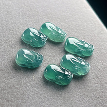 危料冰种蓝水貔貅玉坠迷你貔貅配件天然翡翠A货配饰四会珠宝批发